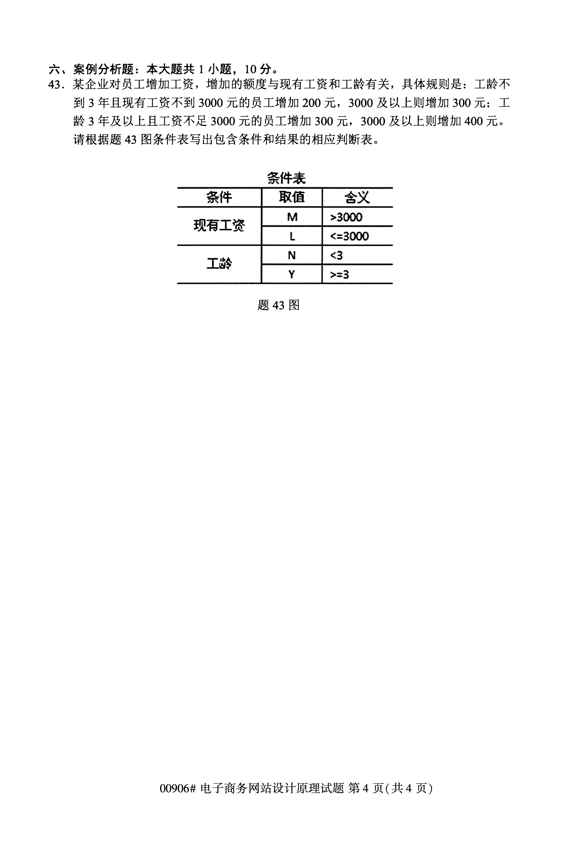 全国2020年10月高等教育自考电子商务网站设计原理00906真题及答案