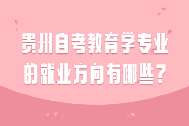 贵州自考教育学专业的就业方向有哪些?